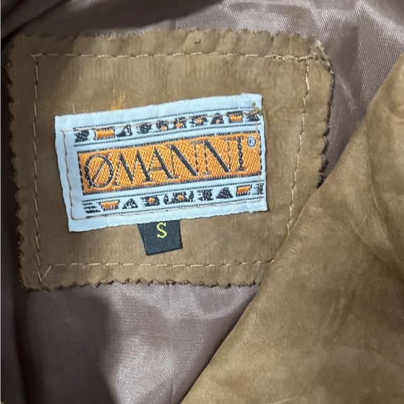 Vintage Omanni Suede Leather Bomber Jacket Womens Small Brown - Picture 6 of 6